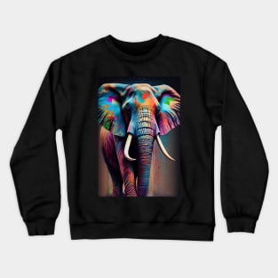 Colorful Elephant in Pop Art Style - A Fun And Playful Art Design For Animal lovers Crewneck Sweatshirt